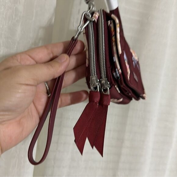 Vera Bradley RFID Blooms and Branches Burgundy Floral Crossbody Wallet Bag Purse - Picture 9 of 16